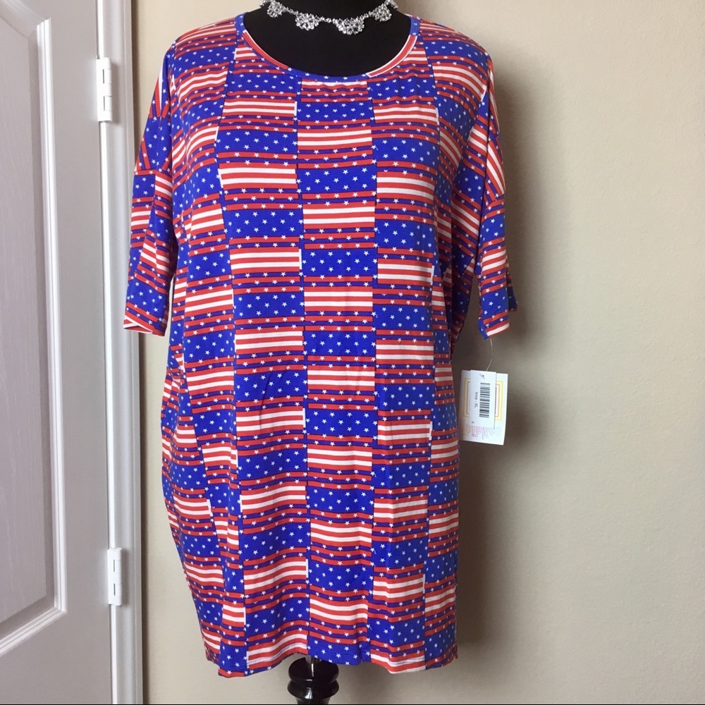 NWT LuLaRoe AMERICANA Irma Tunic Top